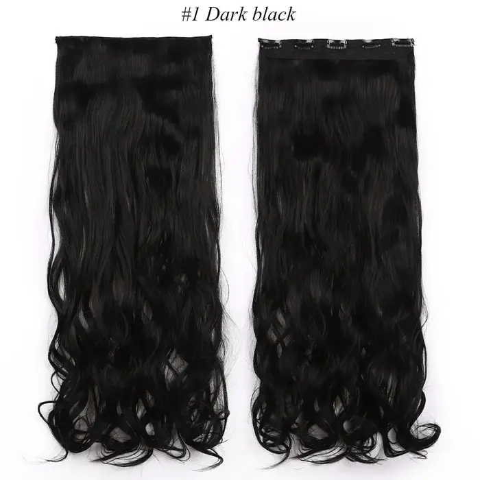 S-noilite synthétique longue pince ondulée en une seule pièce cheveux 4 longueurs Extension demi-têt