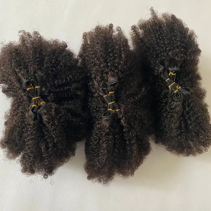 Tresses moelleuses Afro crépus bouclés paquets cheveux humains