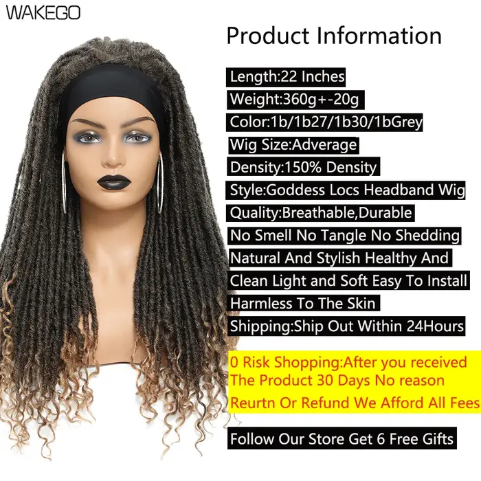 Wakego-Perruque de Dreadlocks Longs pour Femme