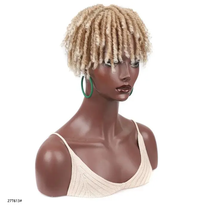 Jeedou synthétique toupet postiche perruque cheveux courts bouclés tressé pince