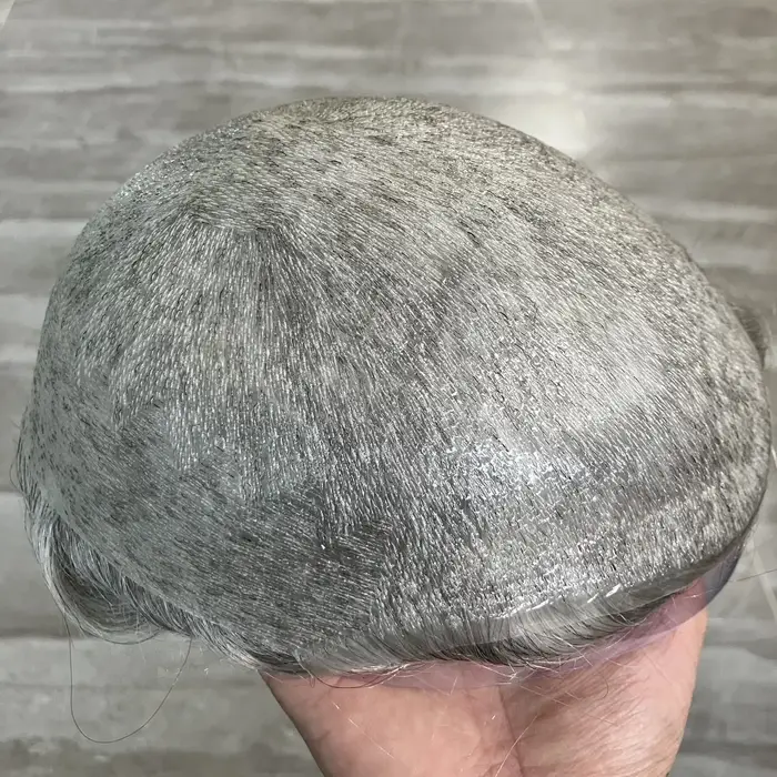 100% européenne prothèse de cheveux humains homme perruque super épaisseur peau 0.04mm pu hommes tou