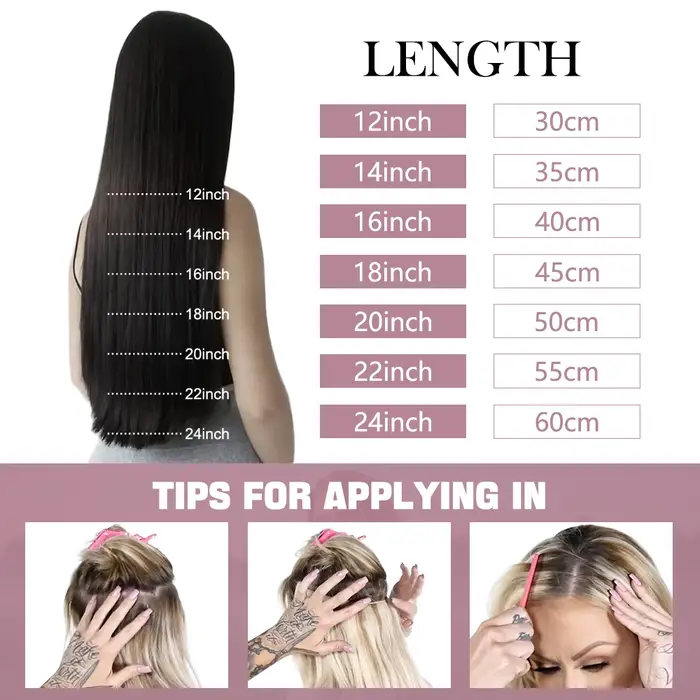 Extension de cheveux à clip invisible pour femme