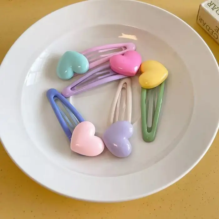 Pinces à cheveux en forme de cœur de dessin animé coréen