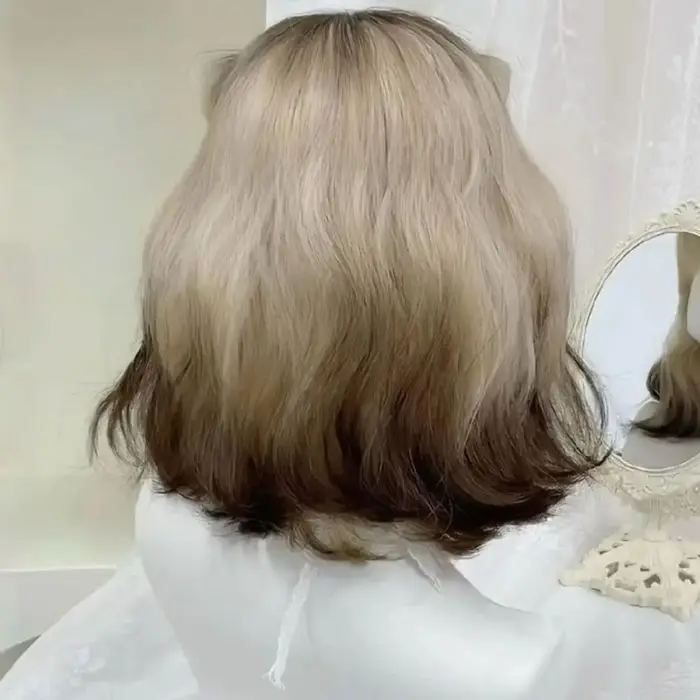 Perruque synthétique noire dégradée Blonde Lolita pour femmes