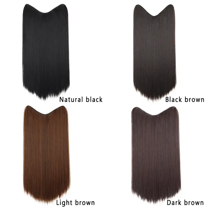 Extension de cheveux synthétique longue et droite de 24 pouces