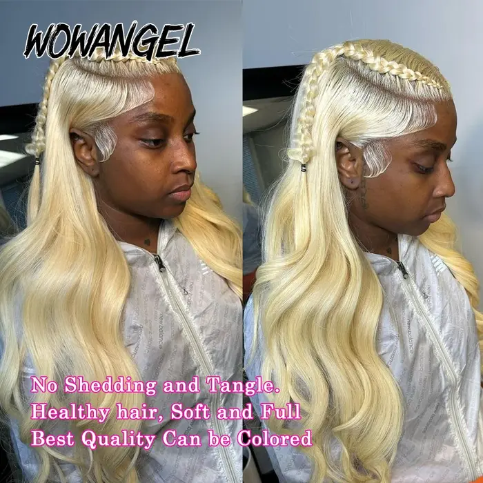 Wow Angel-Perruque Body Wave Blonde, Perruques Lace Front, 13x6, 13x4 HD, Frmetals Human Hair, Melt
