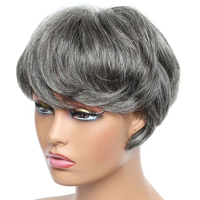 Perruques de cheveux humains bon marché courte Bob coupe lutin perruque