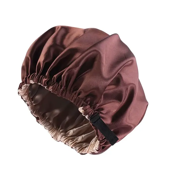 Bonnet en Satin pour dormir, Bonnet en soie réglable pour cheveux bouclés, Double couche, grand bonn