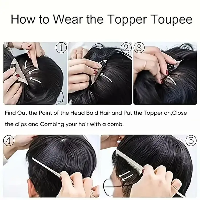 Perruque synthétique courte noire pour hommes