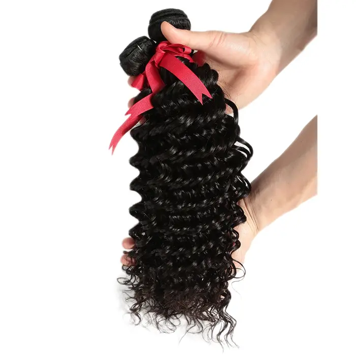Mèches brésiliennes Remy naturelles élégantes, Deep Wave, 28 pouces, Extensions de cheveux bouclés, 