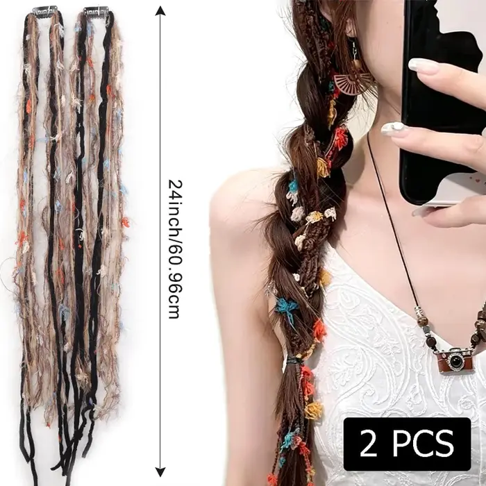 Extensions de cheveux tressés à la main de 24 pouces