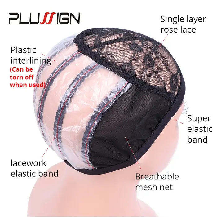 Bonnet de perruque en filet ventilé (1 pièce) avec 2 peignes