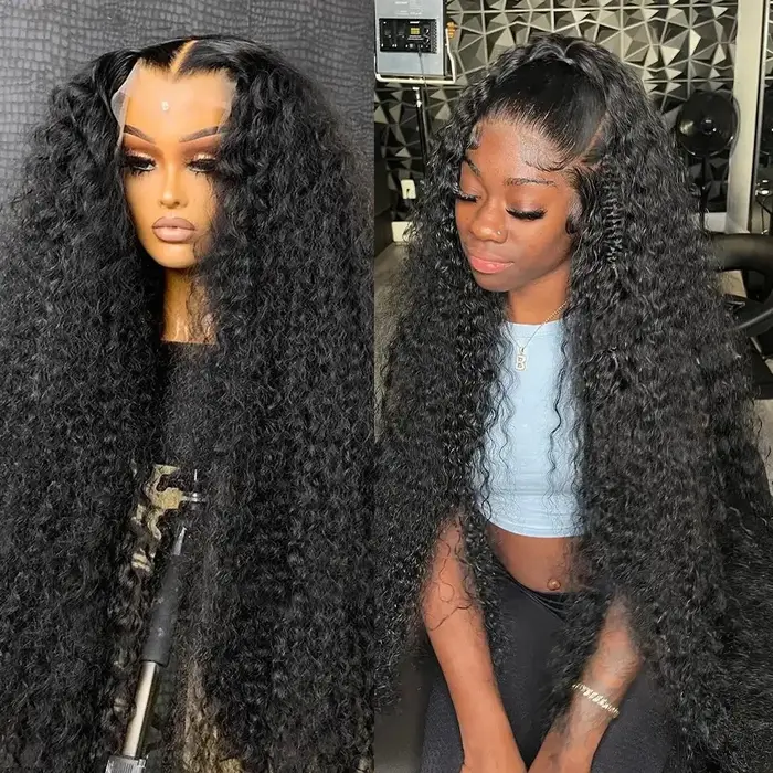 Perruques en cheveux humains bouclés malaisiens 13x6