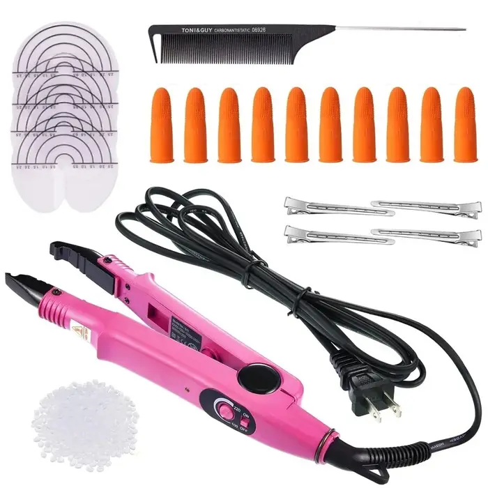 Ensemble d'outils d'extension de cheveux en fer à Fusion professionnel