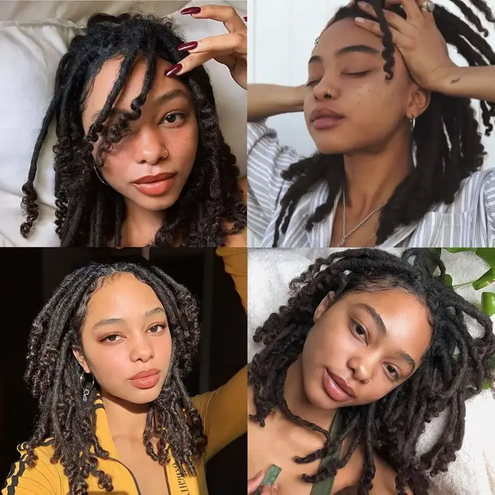 Extensions de dreadlocks en cheveux humains de 8 à 14 pouces, largeur 0,6 cm, avec pointes bouclées, faits à la main, extensions permanentes, peuvent être teintes pour hommes/femmes