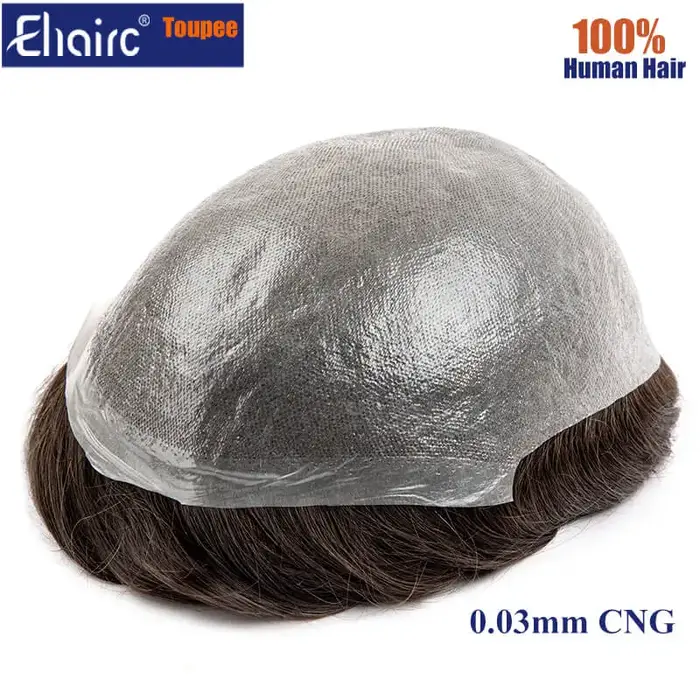 Permier mâle prothèse de cheveux Ultra-mince 0.03mm peau perruques pour hommes 6 "prothèse capillair