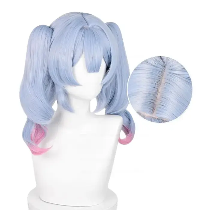 ATA KU-Perruque de Cosplay en Forme de Lapin, Cheveux Synthétiques de 45cm de Long, Queue de Cheval 