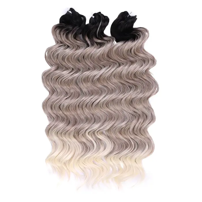 FREEDOM cheveux synthétiques ondulés profond torsion Crochet cheveux 24 pouces/60 cm Ombre brun blon
