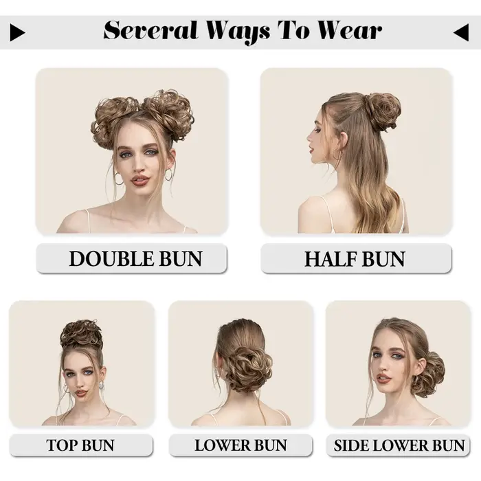 Extensions de Chignon synthétiques bouclés en désordre