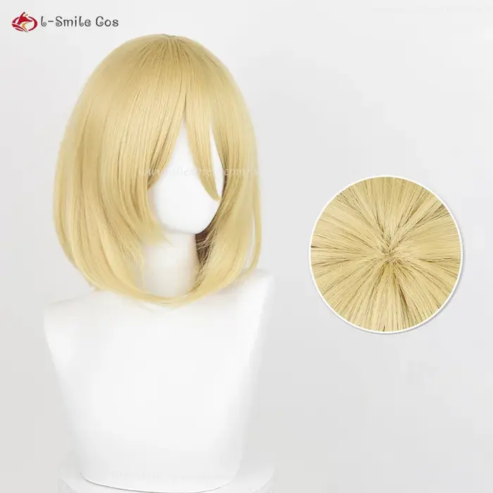 Anime Annie Leonhart Cosplay perruque 36 cm doré femme Titan