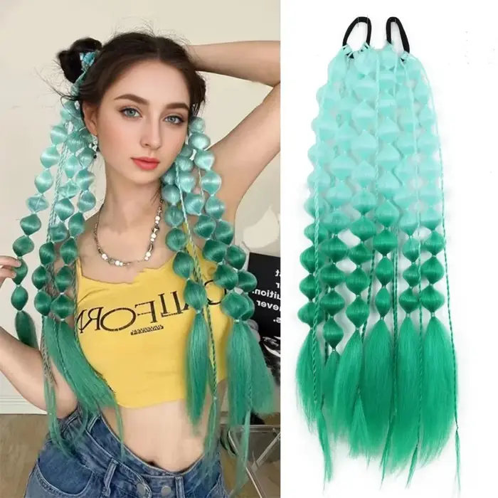Extensions de cheveux colorées de 20 pouces, légères pour filles, pour Festival EDC Rave, Extension 