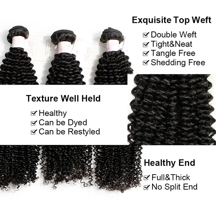 Bundles de cheveux bouclés crépus