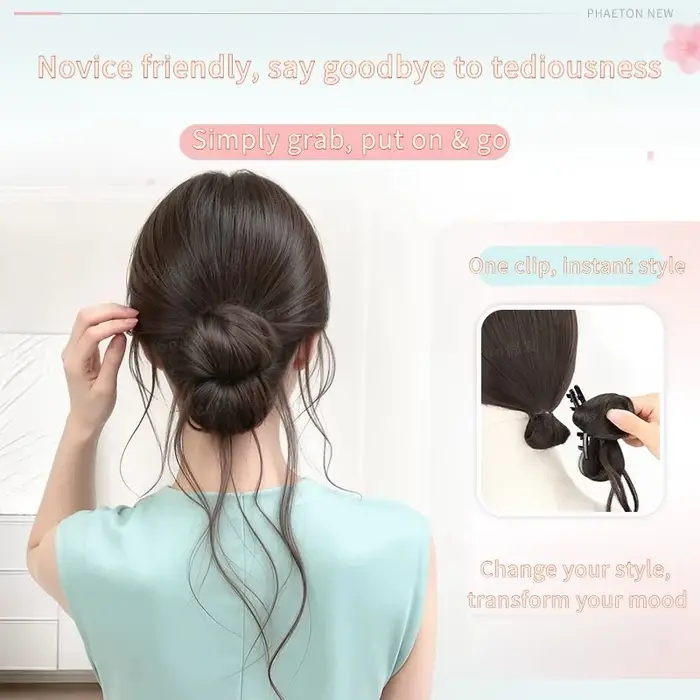 Chignon synthétique bouclé à clipser