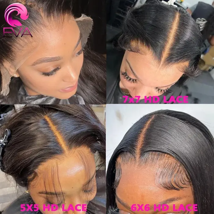 Eva Hair 100% réel HD fermeture perruque 5x5 6x6 7x7 HD dentelle