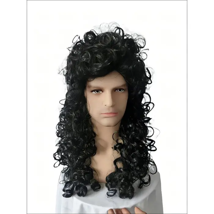 Perruque de capitaine Pirate pour hommes, Cosplay, cheveux longs bouclés, Clown noir, fête d'hallowe