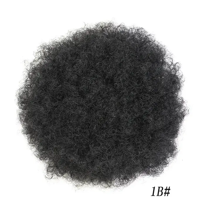 Chignon afro bouclé, queue de cheval synthétique courte et crépue pour femme, extensions de chignon afro bouclé avec cordon de serrage