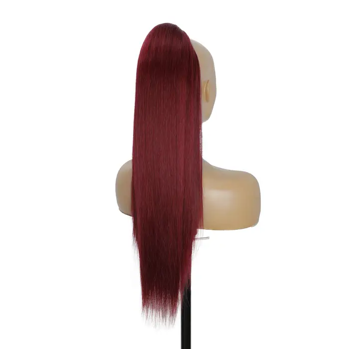 28 pouces queue de cheval droite Blonde mettre en évidence 12/613 Ombre brun Extension de cheveux avec pince 180