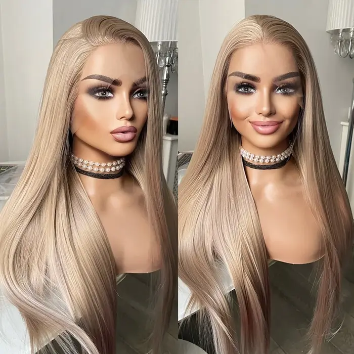 Perruque Lace Front Wig synthétique lisse et longue 13x4