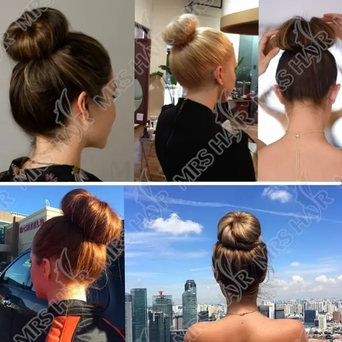 VADES Chignon Extension Cheveux 100% Naturels avec Cordon de Serrage