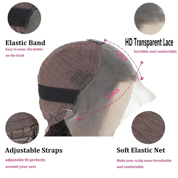Perruque Pixie Cut 13x4 en dentelle transparente