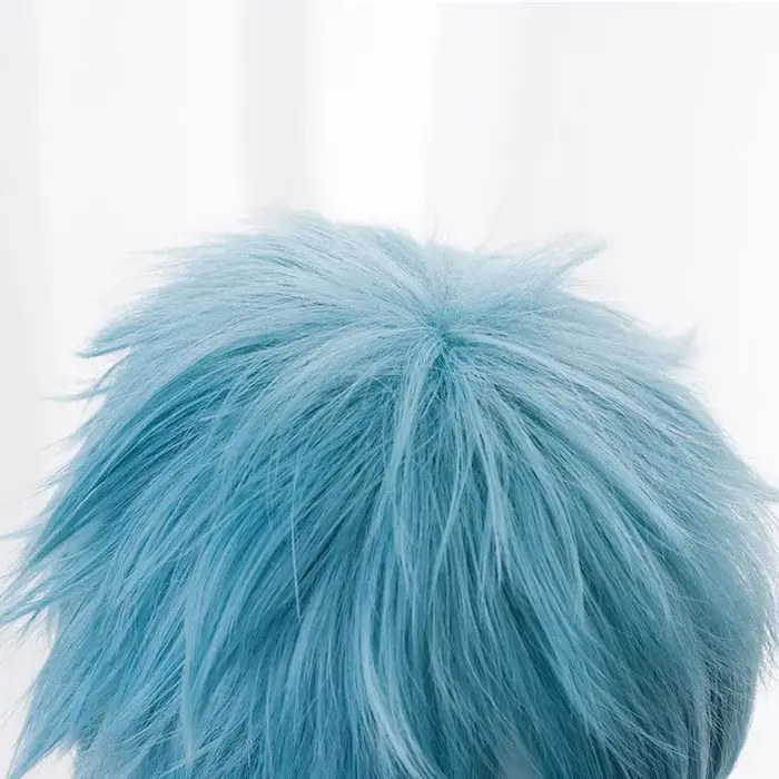 Anime My Academia Boku no Hiro Akademia Shigaraki Tomura perruques courtes gris bleu mixte bouclés Cosplay perruque +