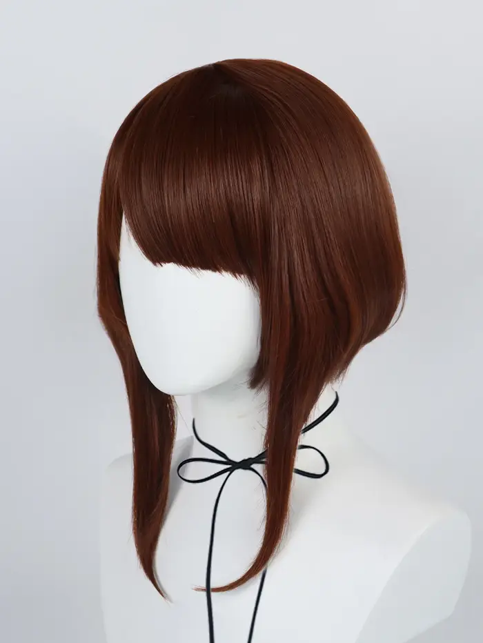 Perruque de Cosplay synthétique courte marron