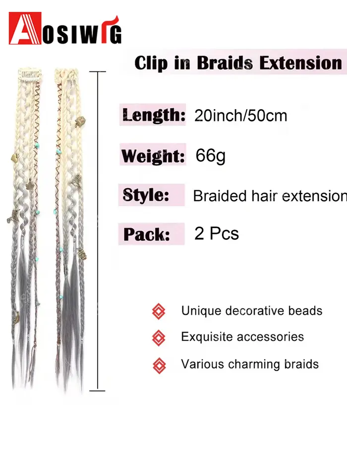 Extensions de cheveux synthétiques ombrées de style bohème