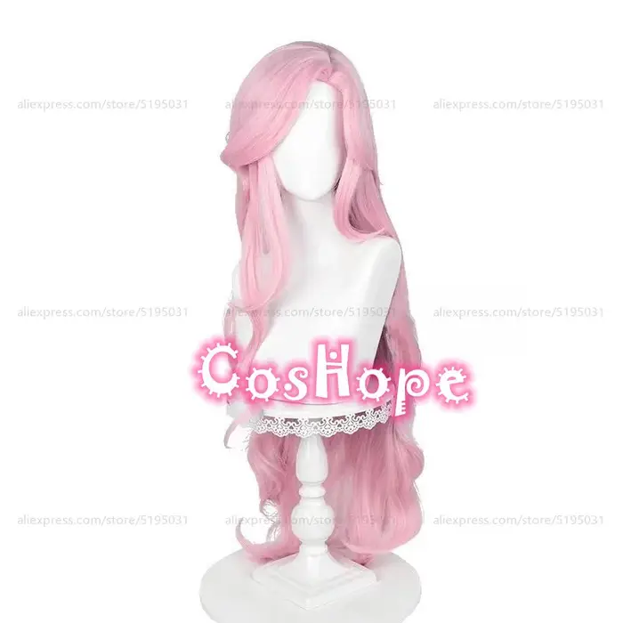 Fluttershy Cosplay perruque unisexe 100 cm longue vague bouclée cheveux rose