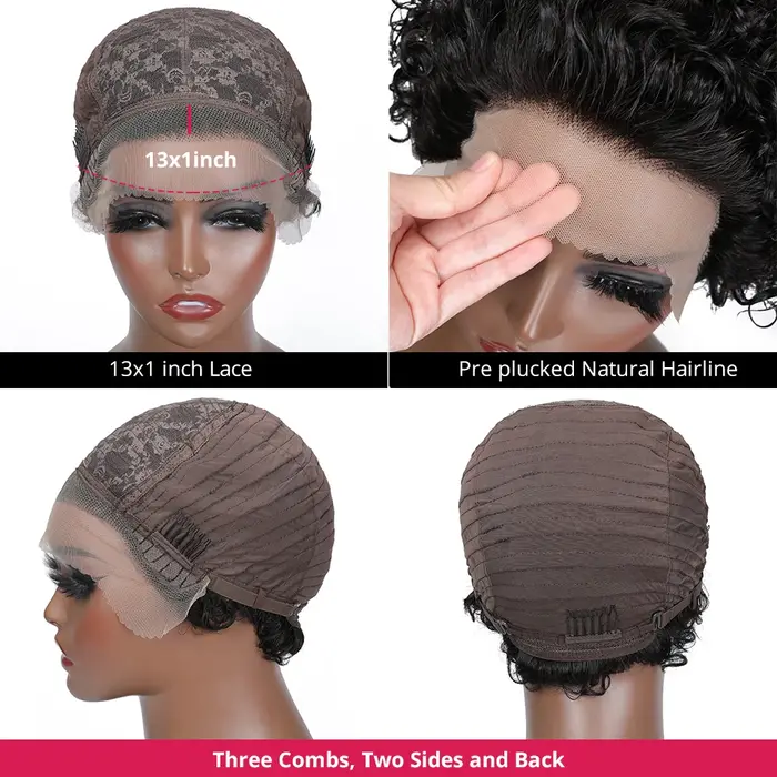 Perruque Lace Pixie Cut Wig 100% naturelle-UNice Hair