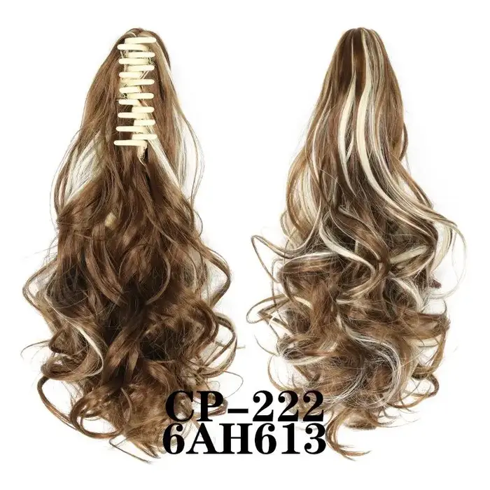 Extension de queue de cheval à pince, longue et bouclée, en cheveux synthétiques, facile à clipser, 