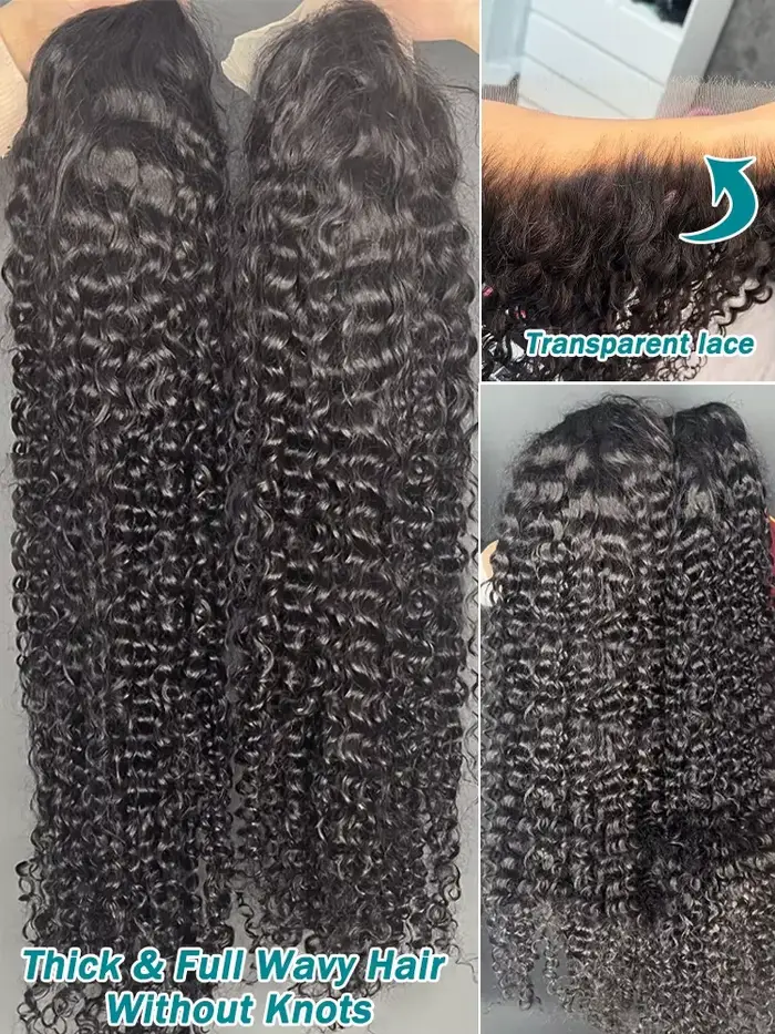 Royal 300% HD bouclés 30 36 pouces vague profonde lâche 13X6 dentelle frontale perruques de cheveux 