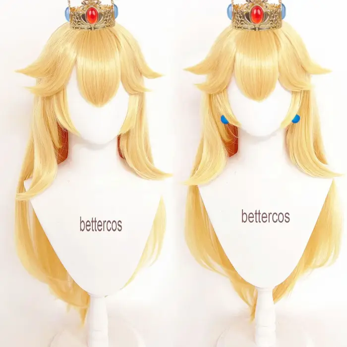 Haute qualité princesse pêche perruque jeu Cosplay
