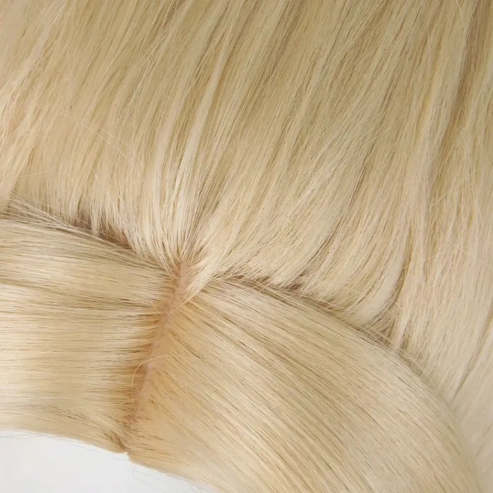 Perruques synthétiques longues ondulées blondes, partie centrale avec Clip queue de cheval, perruque moelleuse de Cosplay de jeu animé pour fête quotidienne