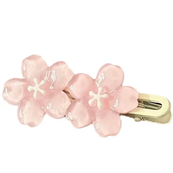 Pince à cheveux romantique en fleur de cerisier rose