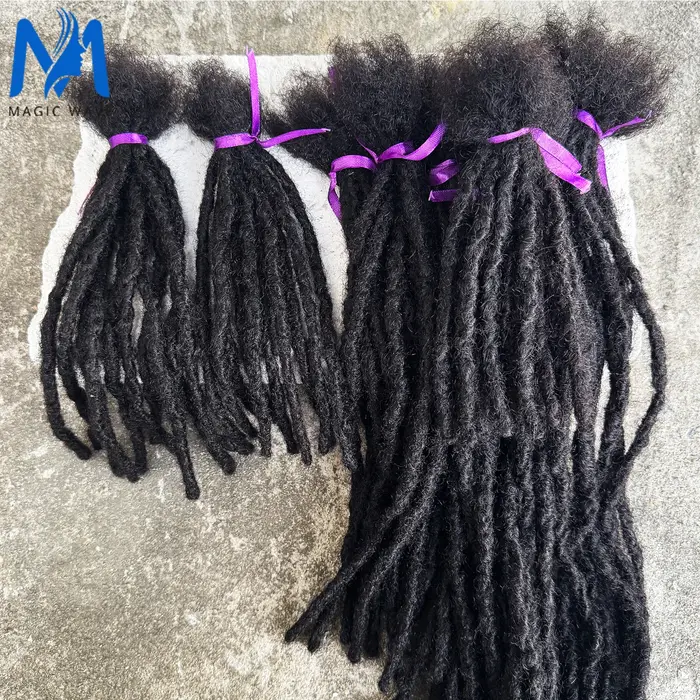 100% Extension Loc faite à la main cheveux humains à la main 50 brins 6-20 pouces Extension de cheve