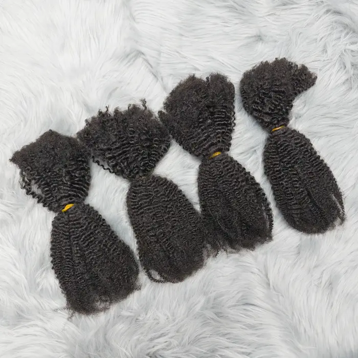 4C Afro crépus bouclés vierge cheveux humains 16 "Extensions