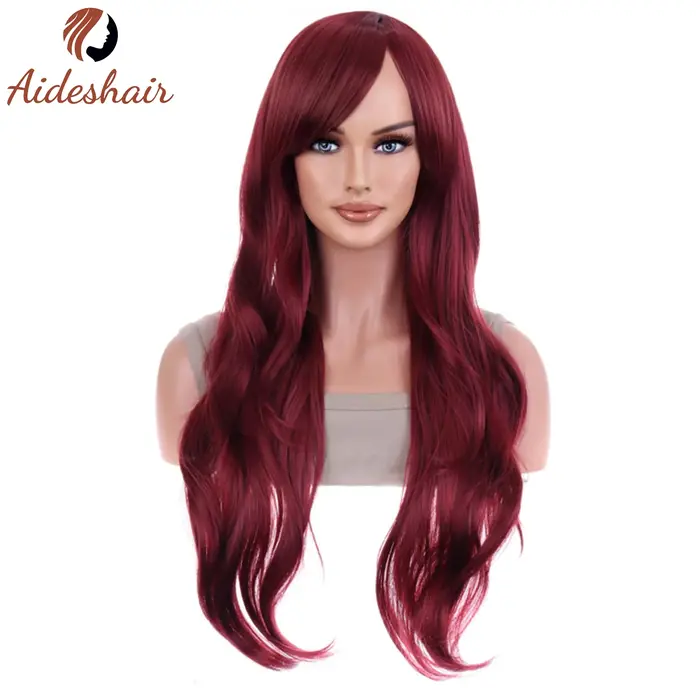 Aideshair perruque synthétique perruques de mode 28 "70 cm de long cheveux bouclés ondulés résistant à la chaleur perruq
