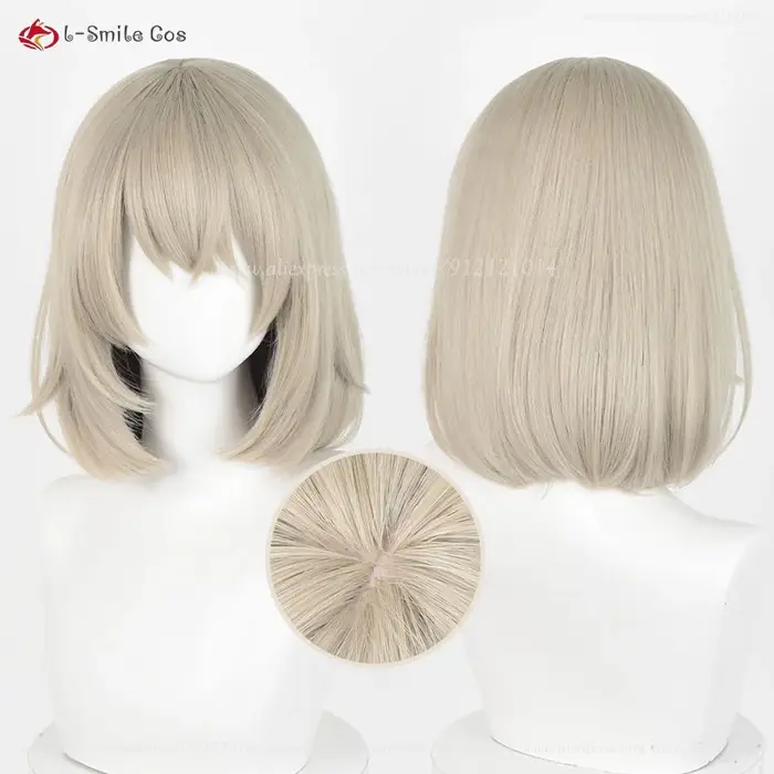 Anime Falin Touden Cosplay perruque 35 cm court gris or femmes perruques résistant à la chaleur cheveux synthétiques