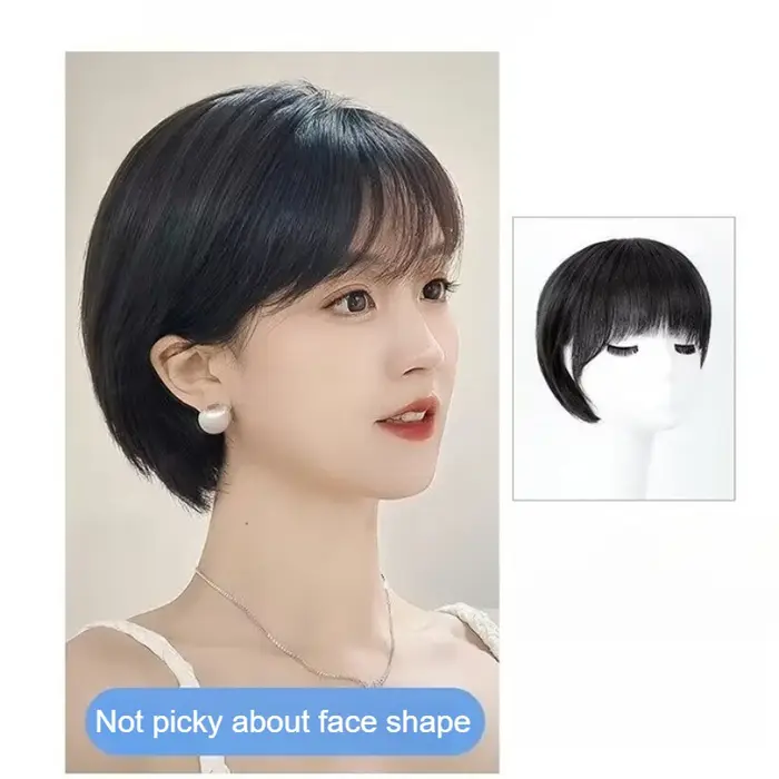 Perruque courte 100% cheveux humains avec frange