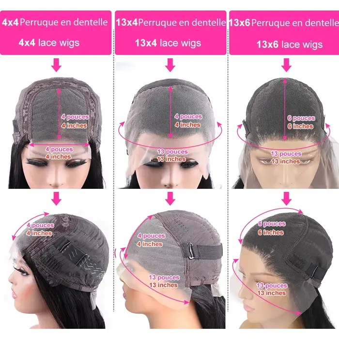 Perruques Bling Hair en cheveux humains, densité 180, ondulées, avec frontal en dentelle 13x6 et 13x